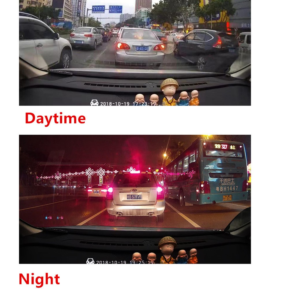 3 Lens Dash Cam Car DVR Recorder Touch Screen Front/Rear/Inside Camera G-Sensor