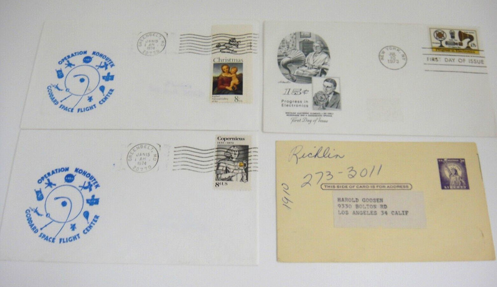 First Day Cover Issue Cachets Stamps Space UN Bi-Centennial Electronics Lot 22