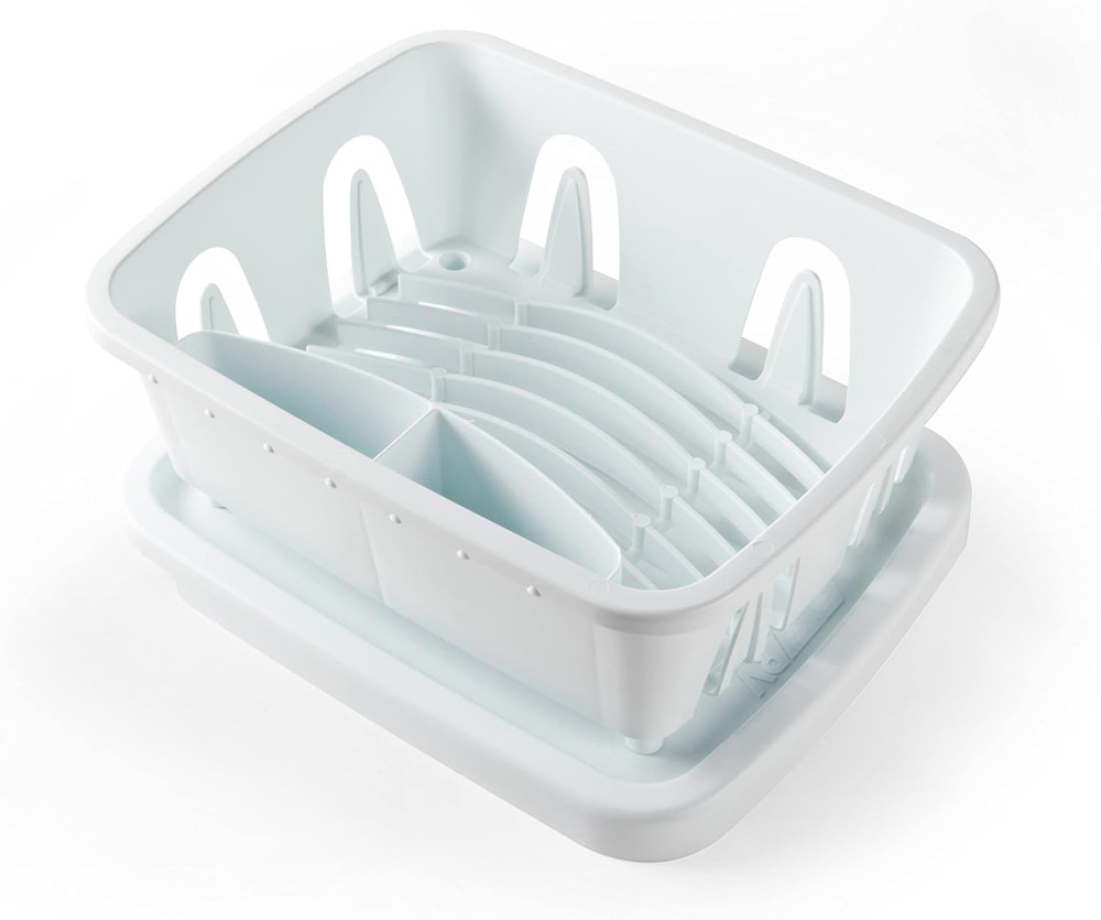 Camco RV Mini Dish Drainer & Tray, Compact Design, White (43511)