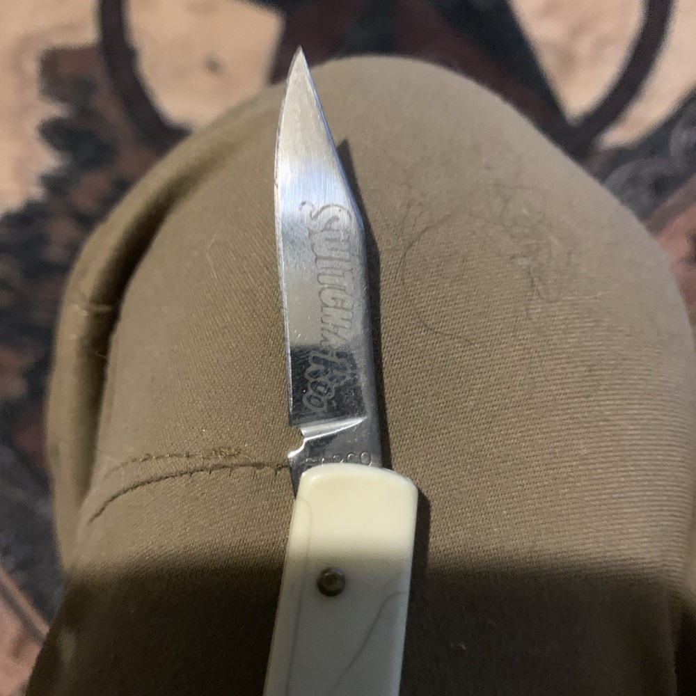 Rare Sarco Switch-A-Roo Manual Pull-Tab Pocket Knife w/ Leather Sheath