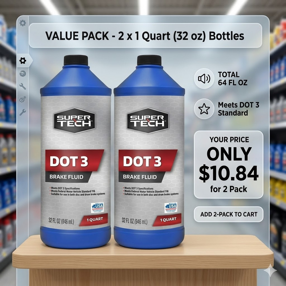 Super Tech DOT 3 Brake Fluid, 32 oz