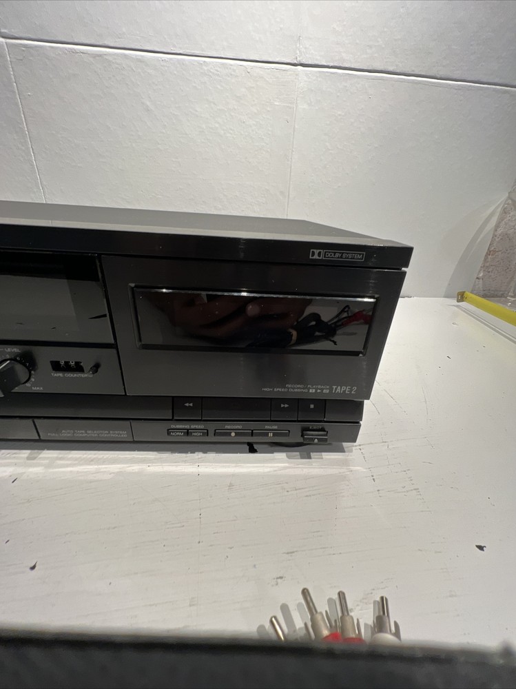 Sharp RT-W3200 Stereo Double Cassette Deck Tested No Remote