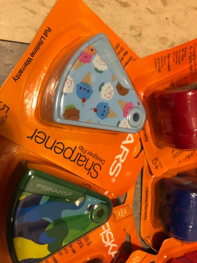 Fiskars Squeeze OR Designer Flip Wedge Sharpener - Pencils & Crayons