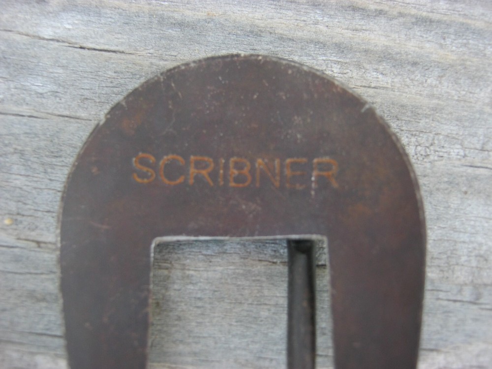 SCRIBNER Brown Iron Engraved Silver Buckle Set 5/8" 28786