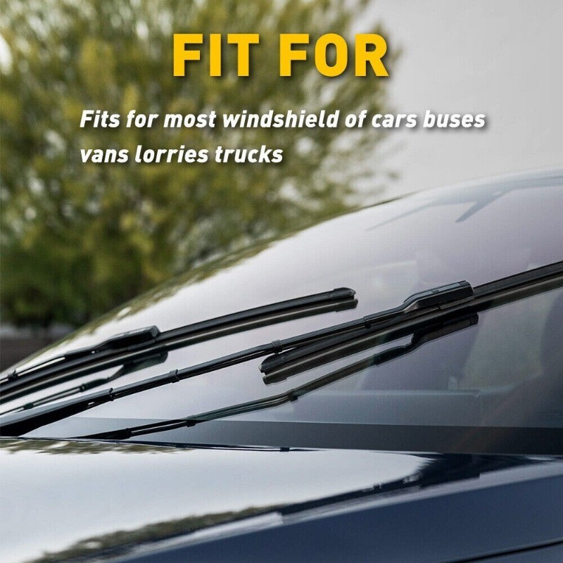 8pcs Universal 28" Car Bus Silicone Frameless Windshield Wiper Blade Refills