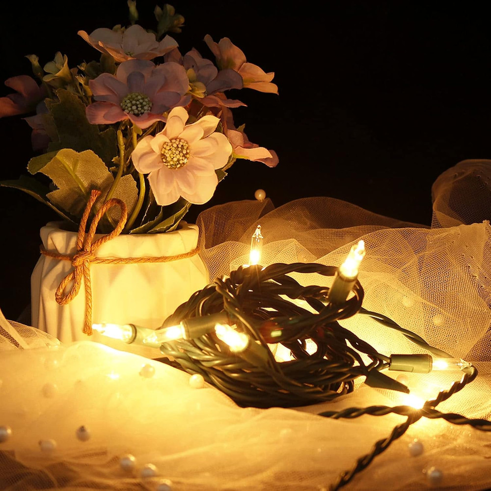 Christmas Lights 8.6Ft 10 Counts Classic Clear Incandescent Mini String Lights W