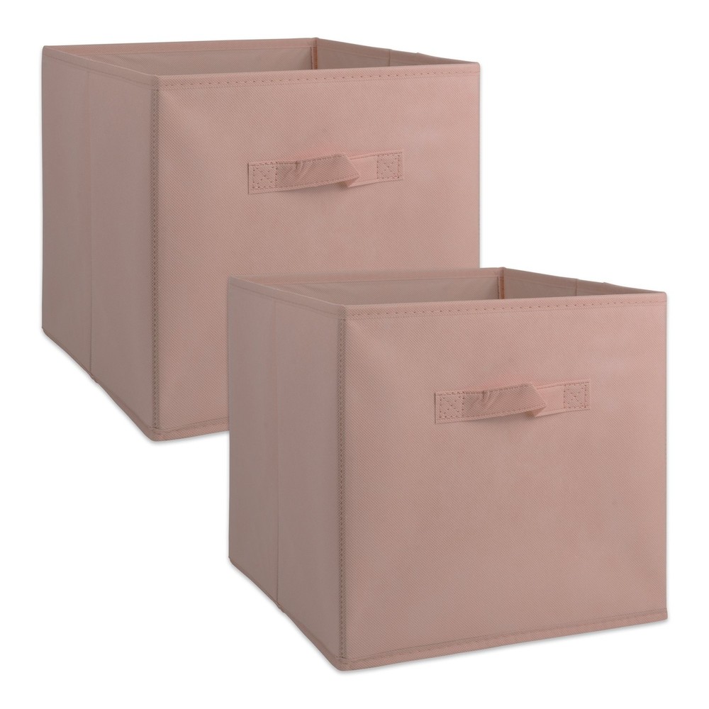 DII Non-Woven Fabric Storage Bin Collapsible Organizer Cube Small 2-Pack Pink