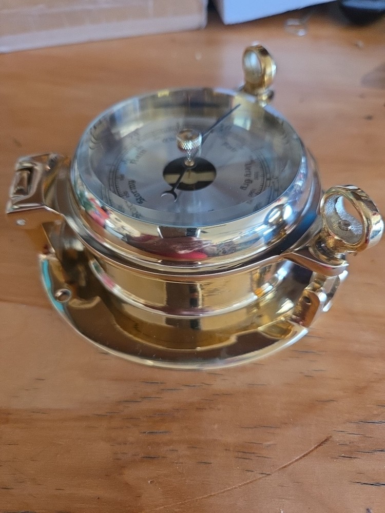 Nautical Barometer, Polished Brass