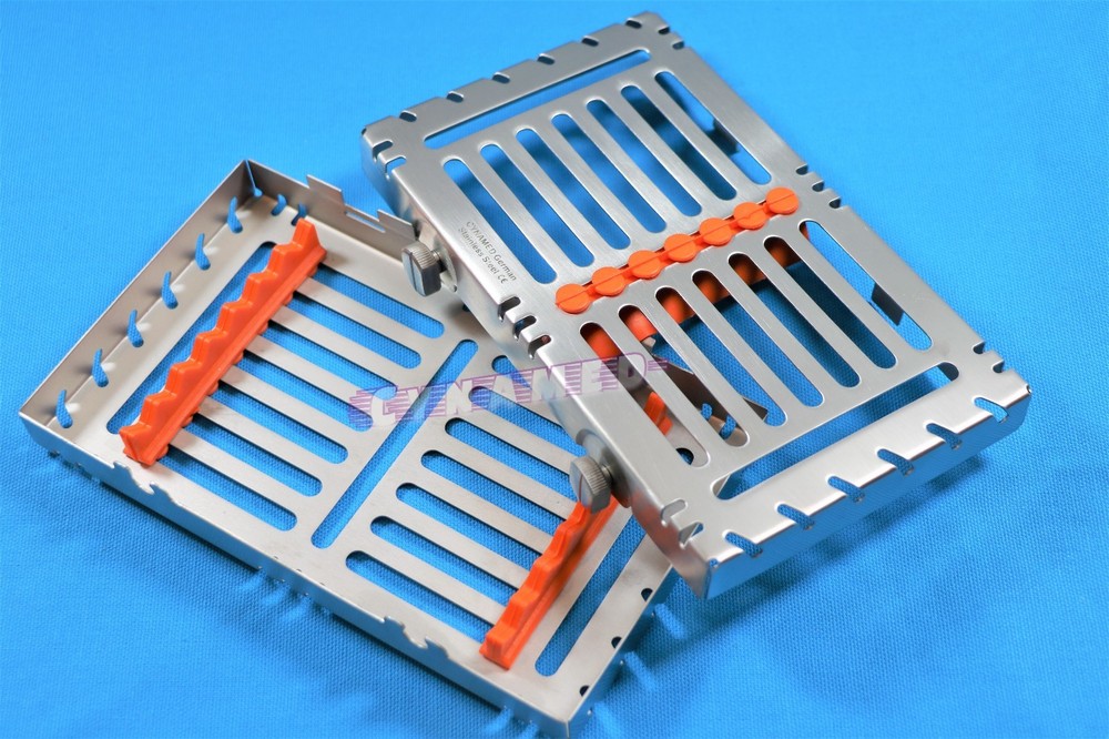 2PCS STERILIZATION TRAYS FOR 7 INSTRUMENTS DETACHABLE PREMIUM GERMAN WITH BUTTON
