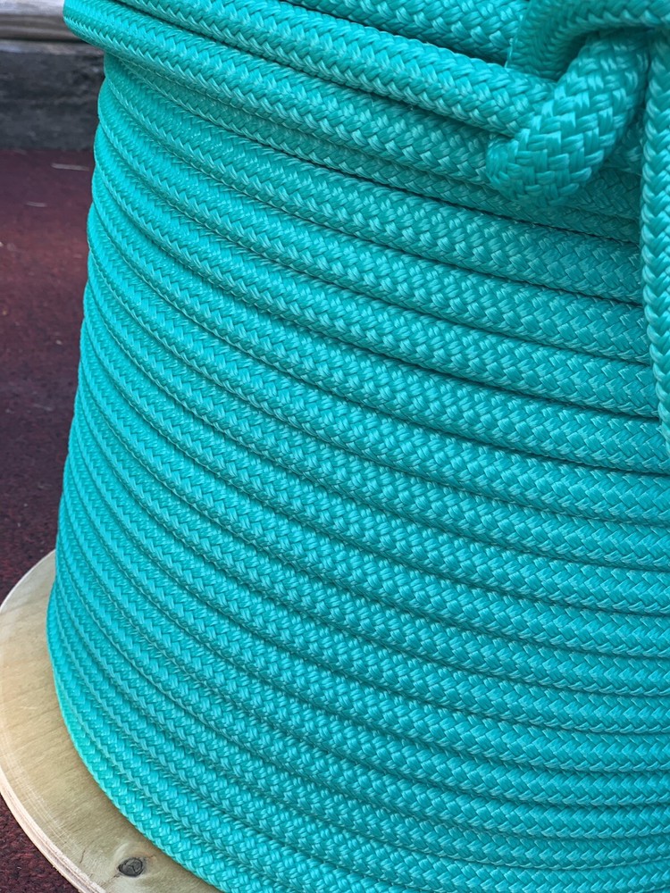 5/16 x 600 Ft Double Braid-Yacht Braid polyester rope Spool. Turquoise.