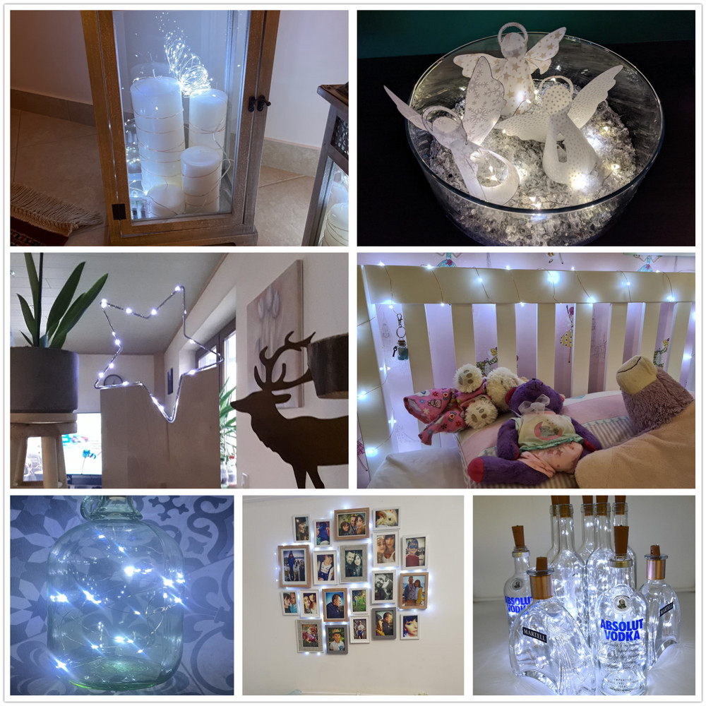 2Pack Cool White Christmas Lights Battery Operated String Lights