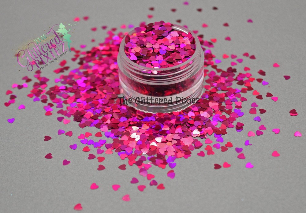 DIVINE MISS RASPBERRY HEART shape Glitter- Pixie Shapes