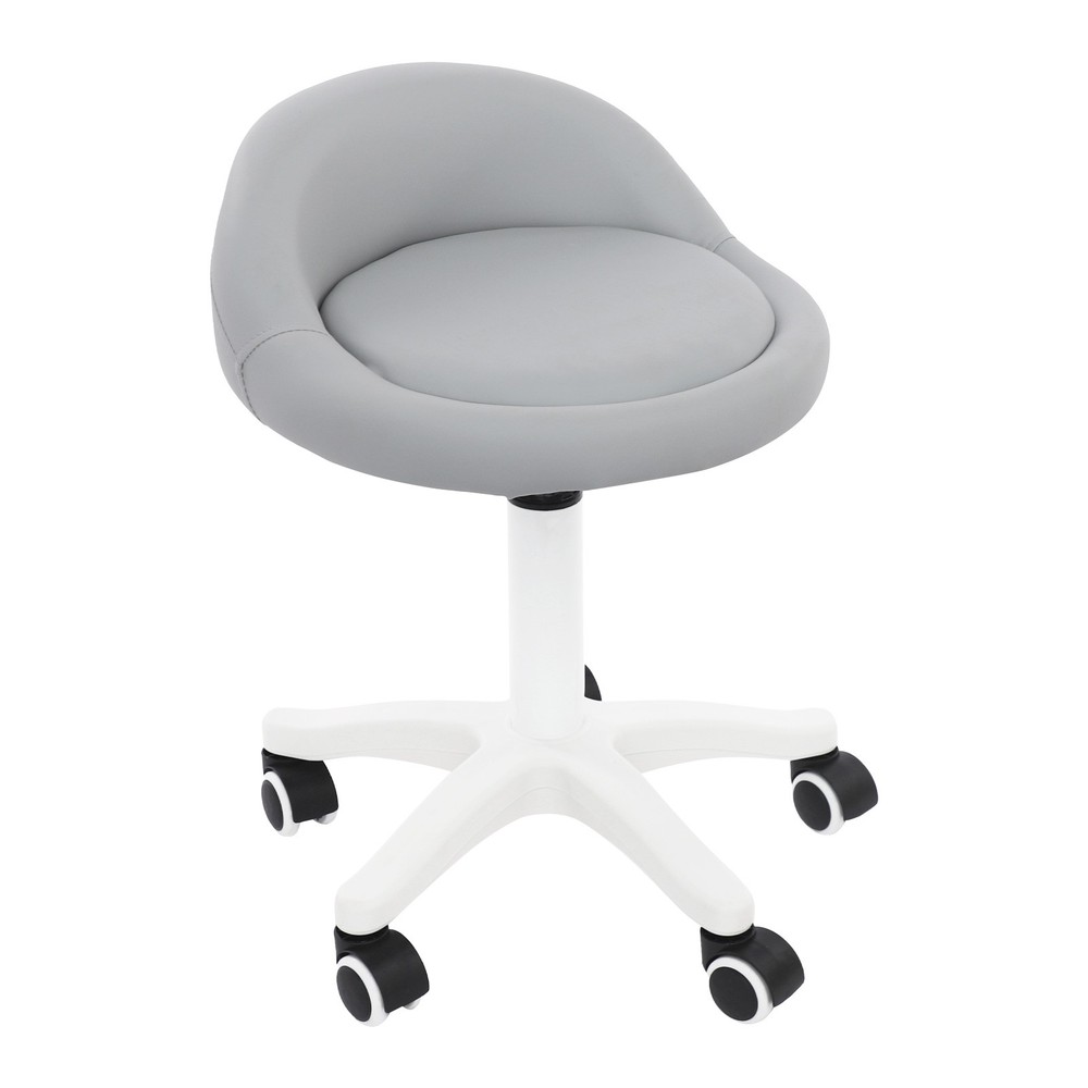 Adjustable Beauty Salon Chair Rolling Stool Rolling Stool with Low Backrest