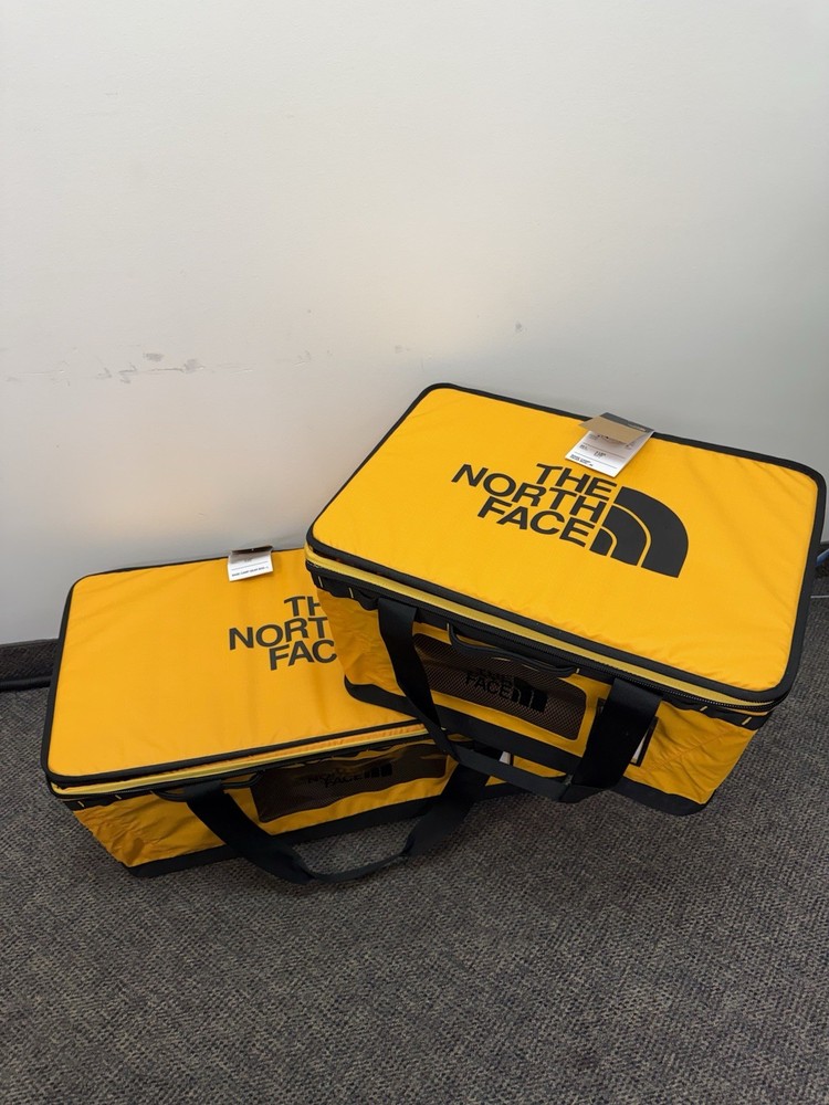 The North Face Base Camp Gear Box PAIR- Large With Medium -Summit Gold SET