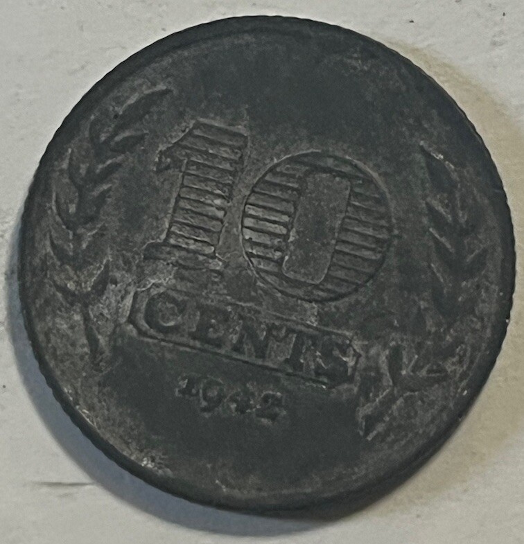 1942 NETHERLANDS 10 CENTS