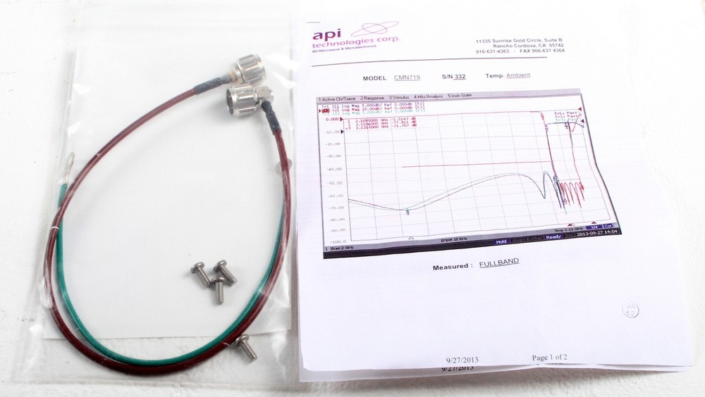 API CMN719 2.1GHz Band Reject Filter 6145126