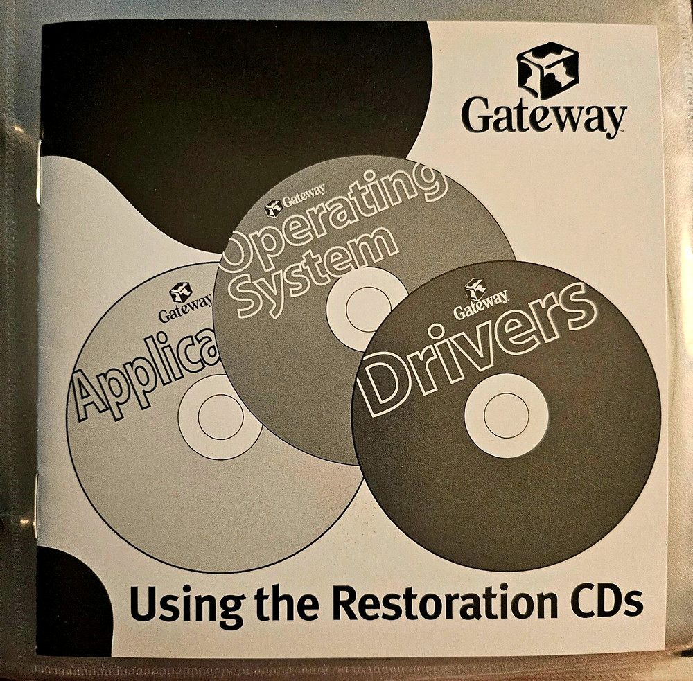 Gateway Restoration CDs with Manual - 9pc CD Disk Set Gateway Software