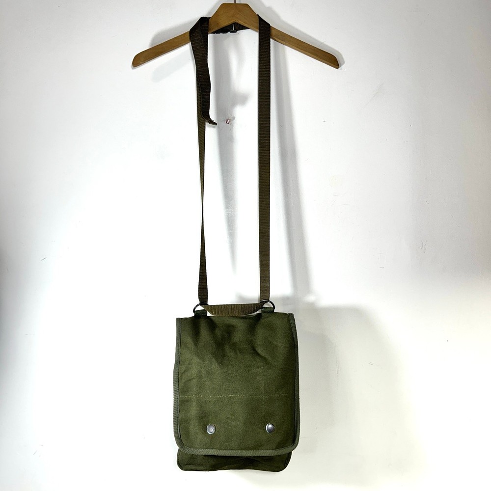 Military Map Case Canvas Bag Structured Back Pockets OD Green
