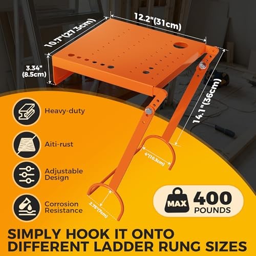 Ladder Work Platform,Ladder Platform Attachment,Anti-Slip Extension Ladder