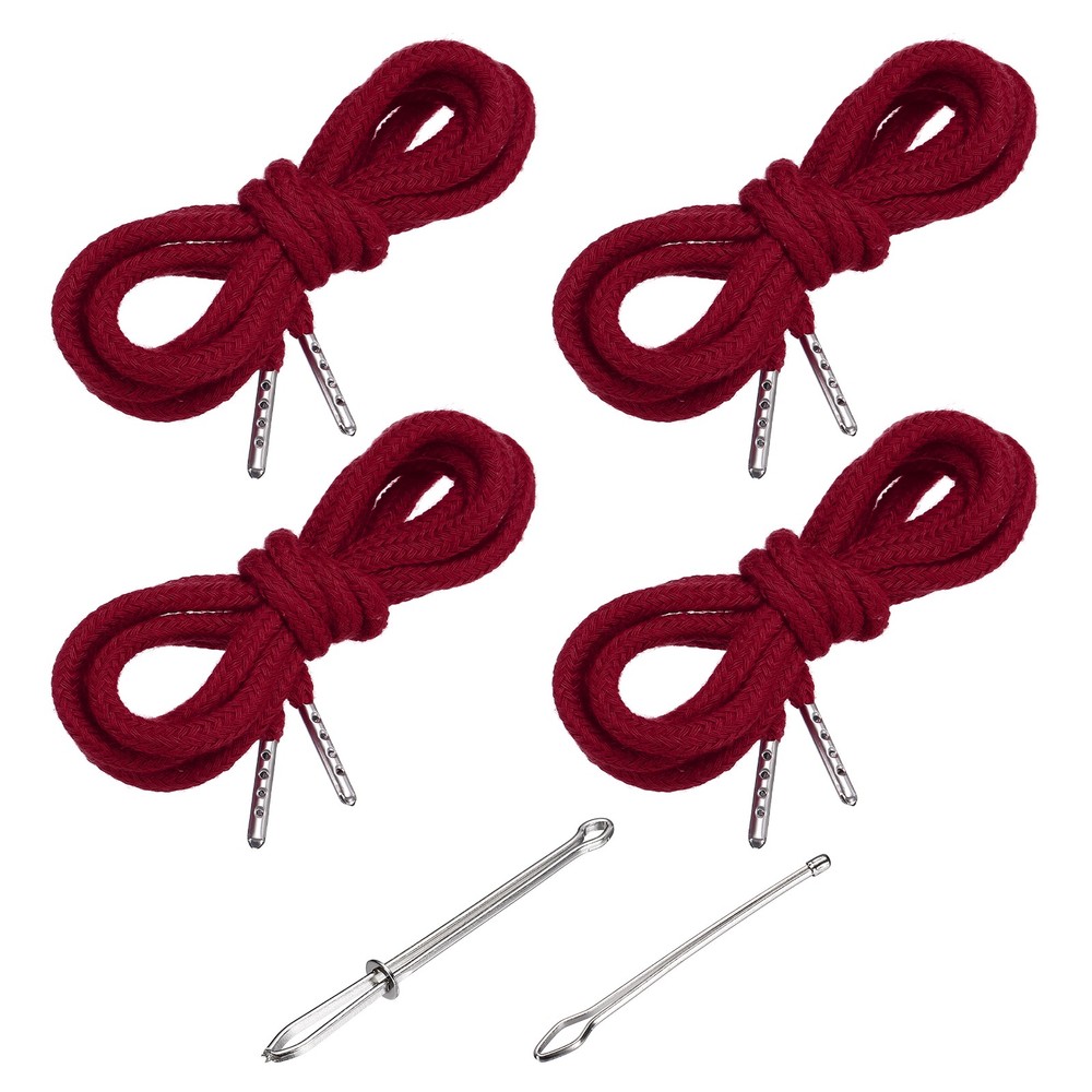 4pcs 51 Inch Replacement Drawstring Cords with Threaders, Claret