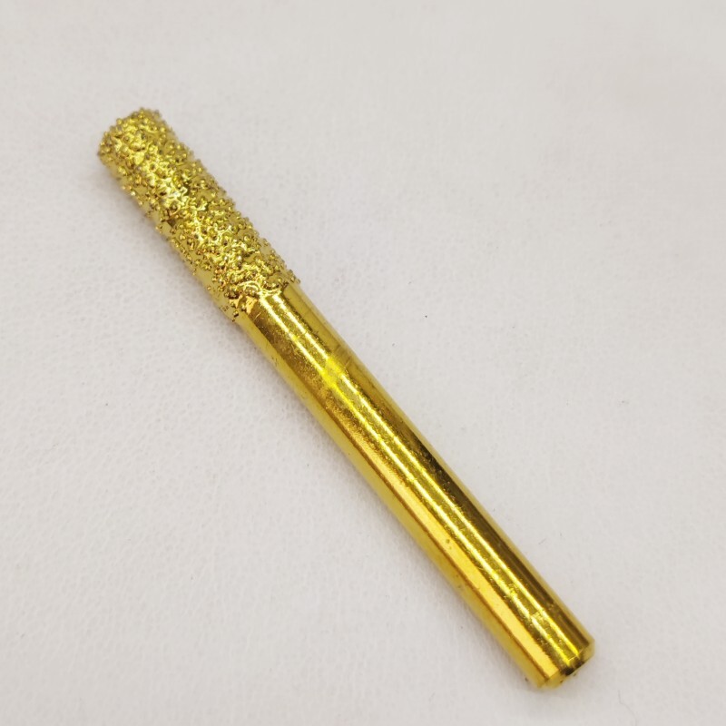 5Pcs Diamond Mounted Point 6mm Brazed Grinder Cylindrical Head Grinding Bit