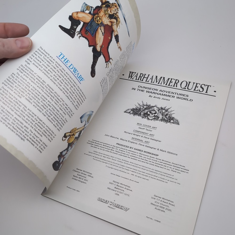 Vintage Warhammer Quest Rulebook - 1995 Games Workshop OOP EX Shape