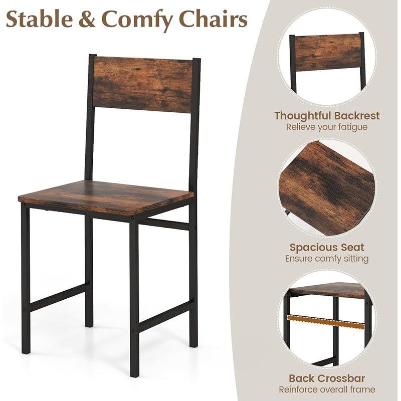 Heavy Duty Metal Dining Table Set Storage Solution Compact Bench 4 People New