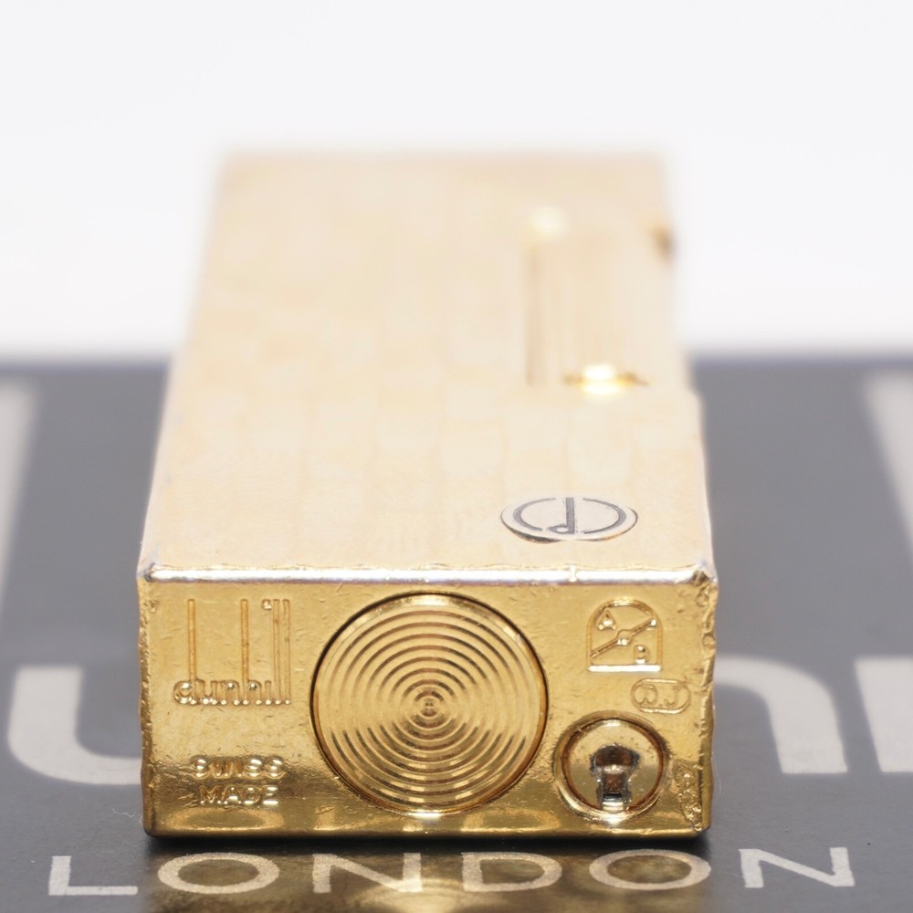 Dunhill Lighter Gold Bambo Pattern-Ultrasonically Cleaned_Working