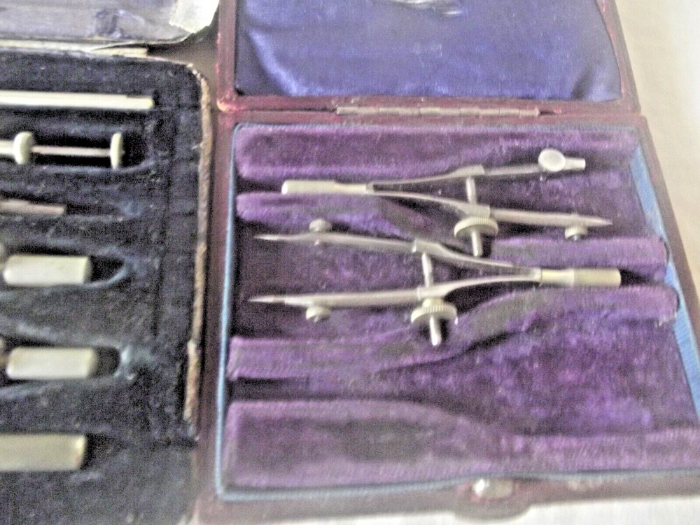Two Vintage Cased Architects / Draftsman Drawing Sets