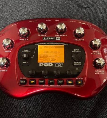 Line 6 POD X3 Guitar Multi Effects Processor Red with Manual