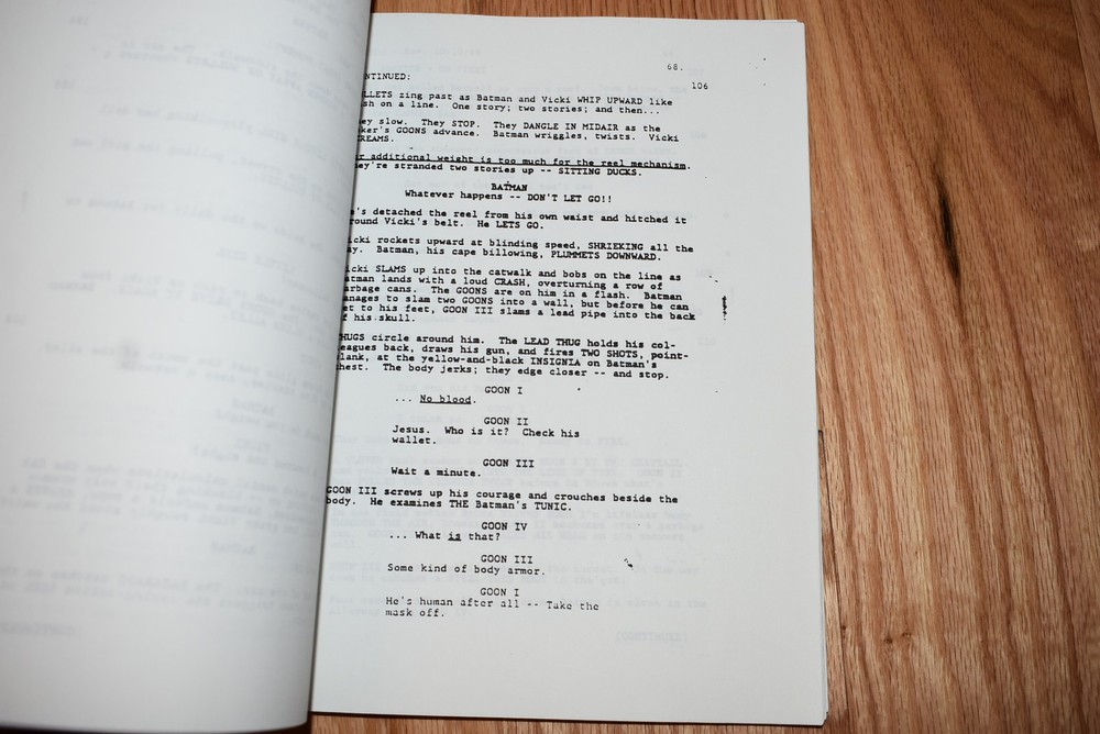 1988 Batman Screenplay 5th Draft By Sam Hamm Warner Bros October 6th Original