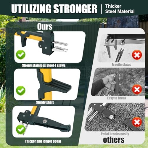 Weed Puller Tool, 50IN Long Handle Stand Up Weeding Tool, Extra 4 Claws