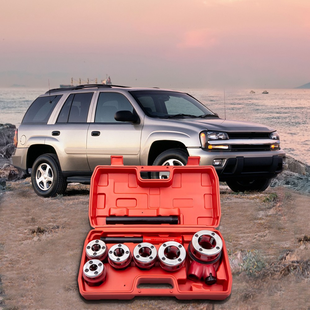 Ratcheting Pipe Thread Threader Die Handle Tool Kit Assembly 1/2'' 3/4'' Manual