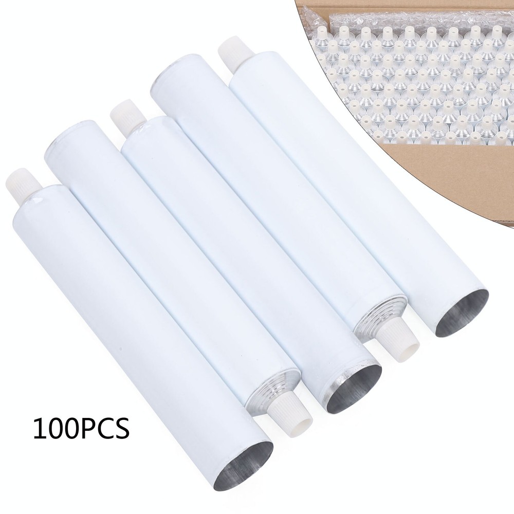 100Pcs Reusable Aluminum Empty Unsealed Toothpaste Tubes Needle Cap Full Box