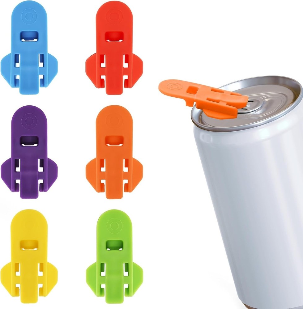 Fun & Practical Can Opener Set, 6 Colorful Tools for Drinks & Gatherings