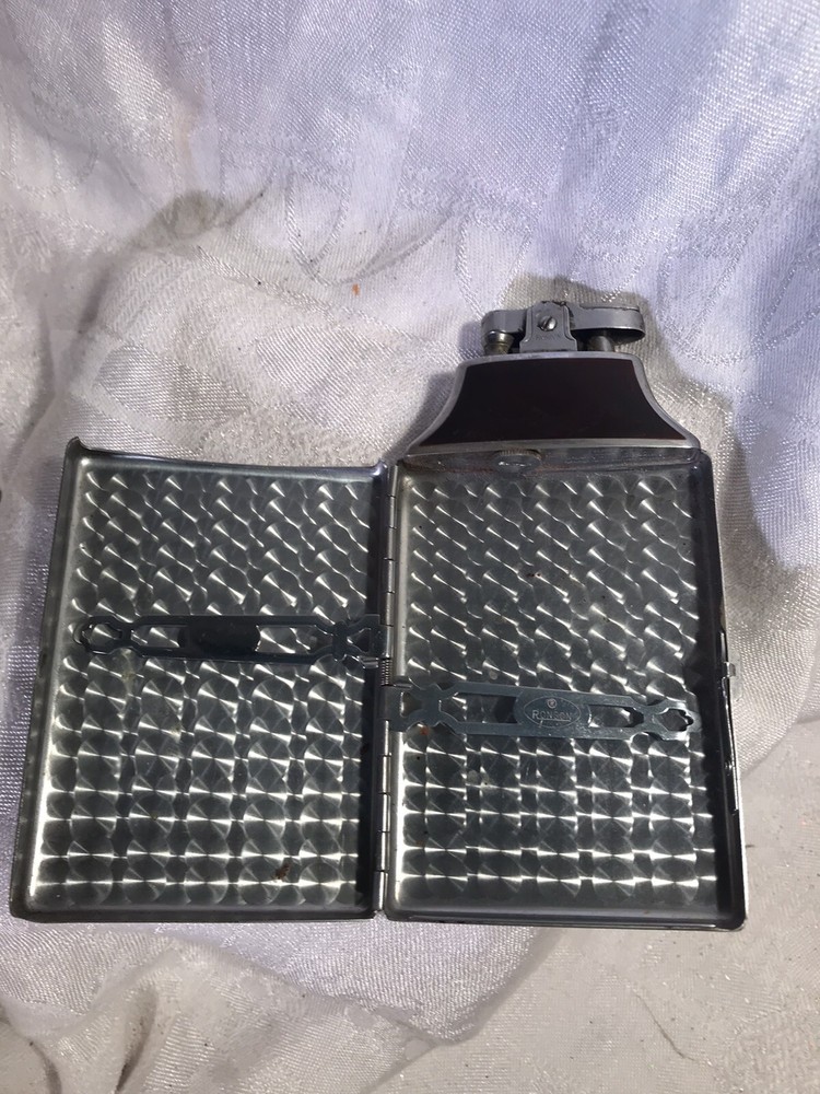 vintage ronson cigarette case lighter combo