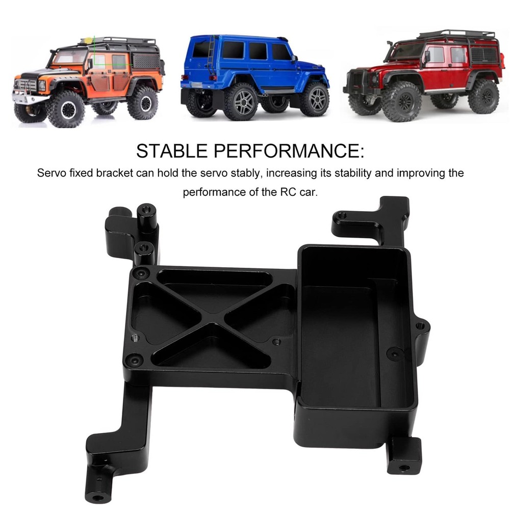 Fixed Servo Mount Bracket, Aluminium Alloy Fixed Servo Mount Black One Size