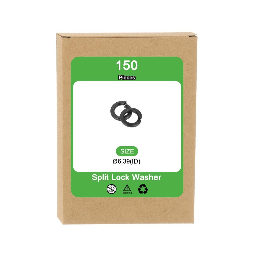 M6 Split Lock Washer, 150Pcs Carbon Steel Spring Lock Washers