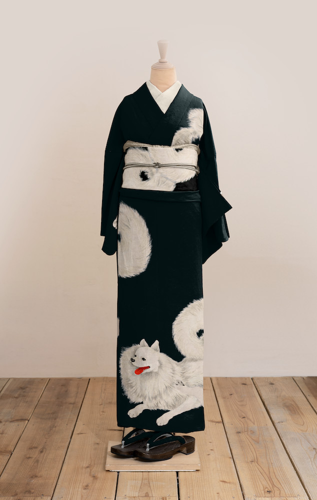 Lined Kimono (Spitz, Charcoal Black) SAK-SPK001