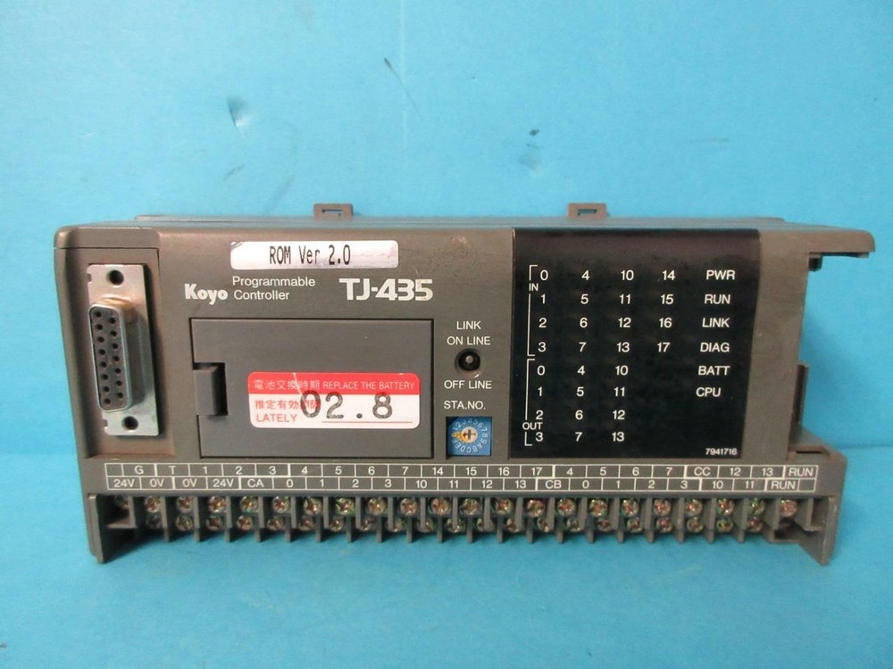 DIRECT LOGIC KOYO TJ-435 ROM VERSION 2.0 PROGRAMMABLE CONTROL USED WORKS GREAT