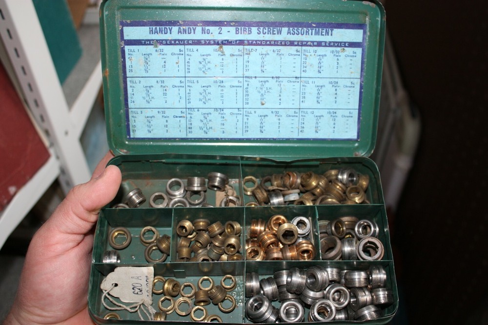 Handy AndyTin #2 Vintage Tools Bibb Screw Assortment