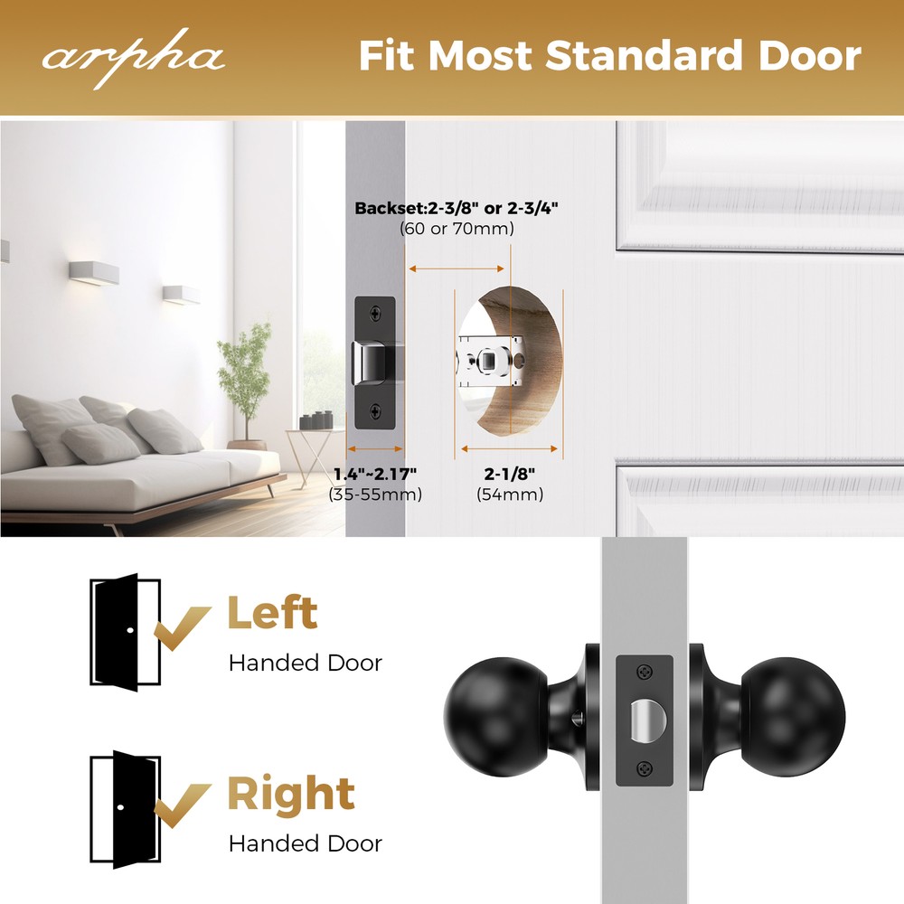 ARPHA Keyless Fingerprint Smart Door Lock Auto Lock Deadbolt APP+Handle Keypad