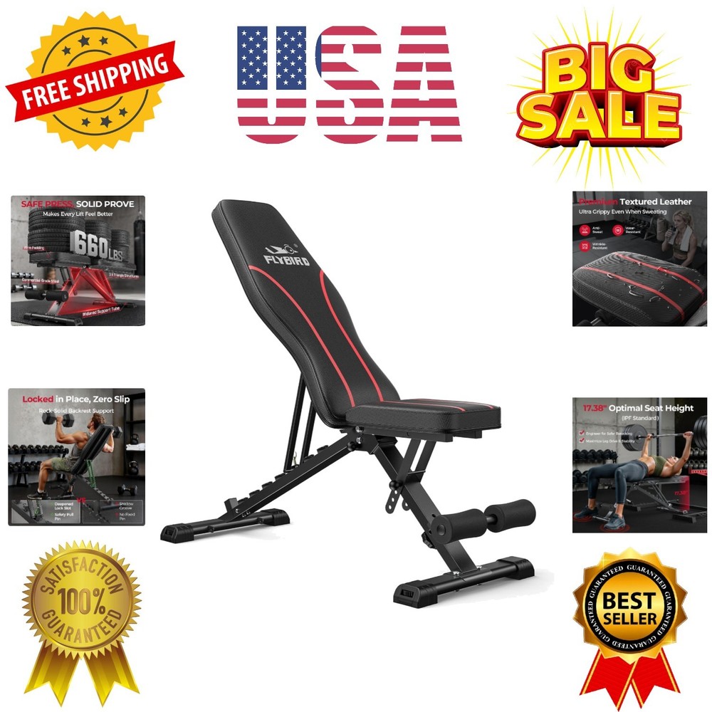 Adjustable ,Utility Weight for Full Body Workout- Multi-Purpose Foldable Incl...