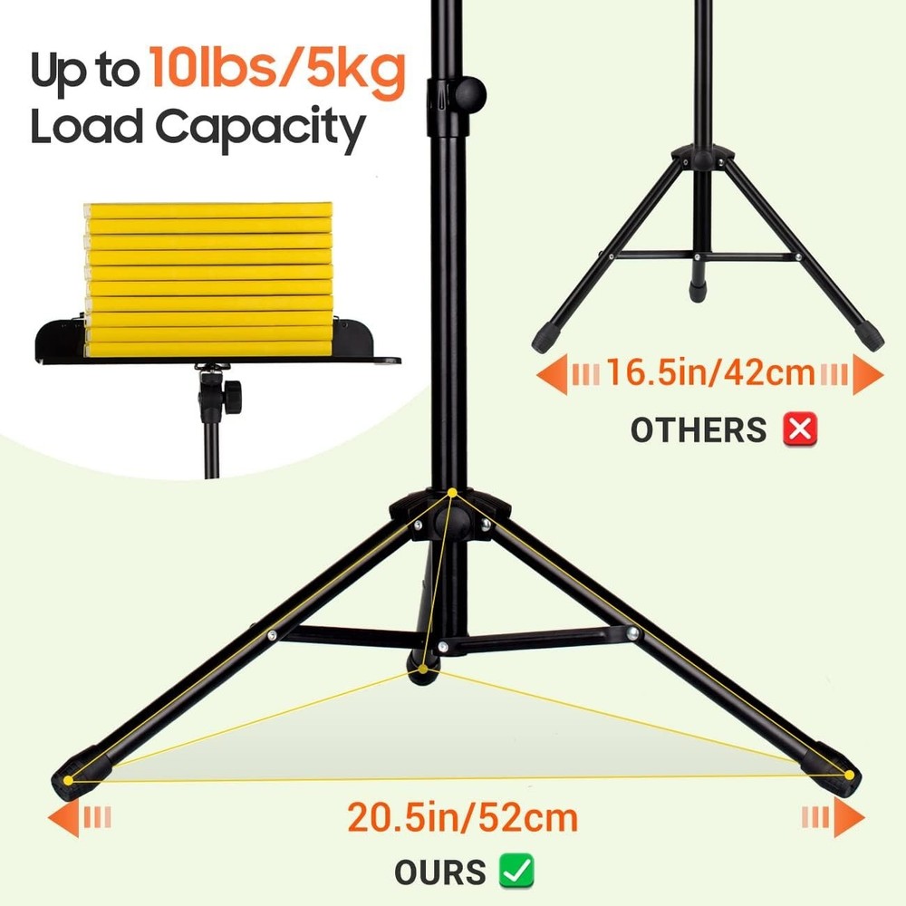 Solid Metal Music Stand, Patented Design
