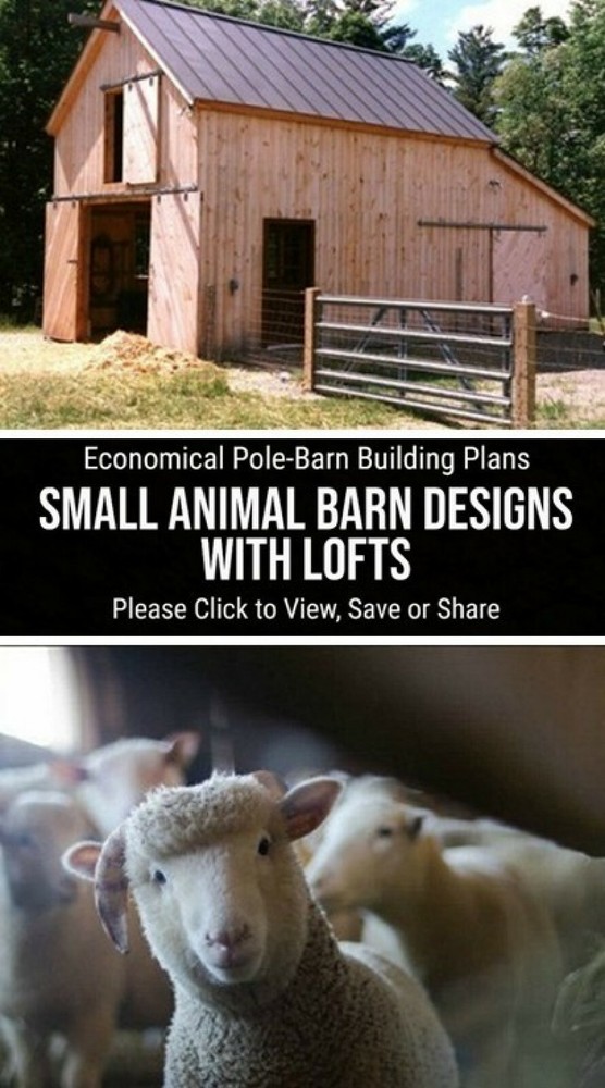 3 Small Animal Barn Designs- Complete Pole-Barn Construction Plans (B2)