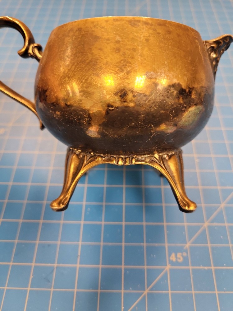 Silver Plated Creamer Vintage Small Pitcher Footed Server Tableware Decor 5.5"
