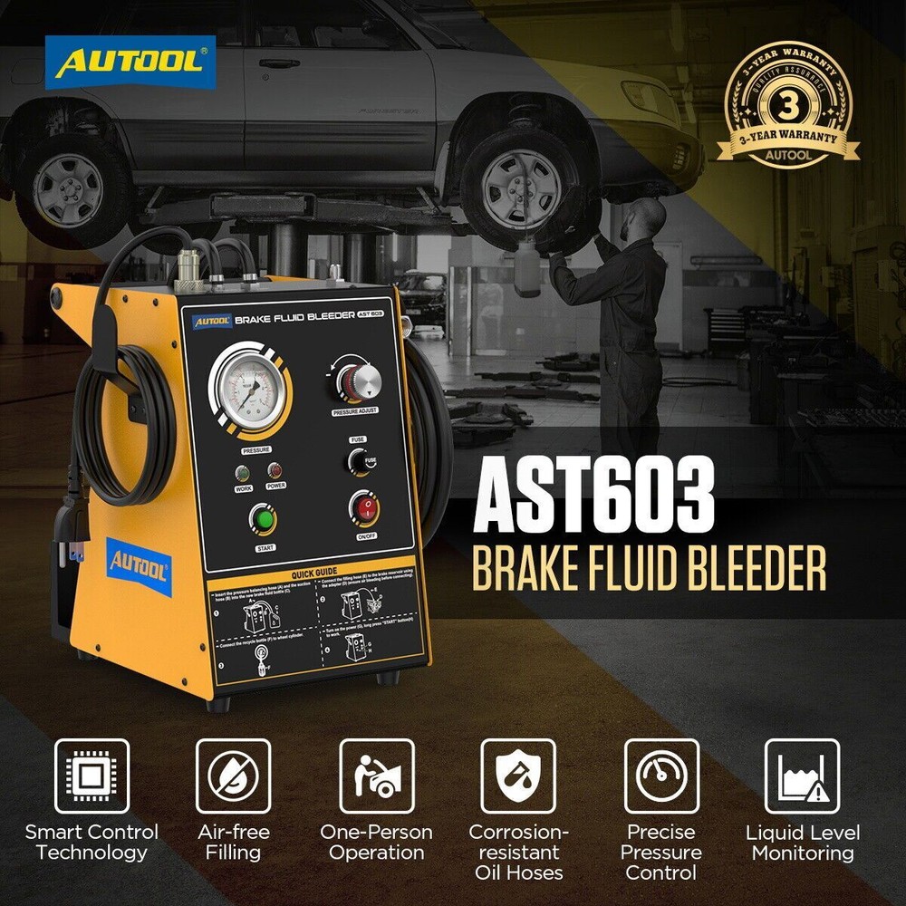 Automatic Brake Bleeder Machine Electric Brake Bleeding Fluid Exchange 10 Adapte