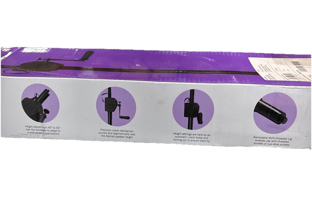 On-Stage SS7747V2 Crank-up M20 Threaded Speaker Pole V2