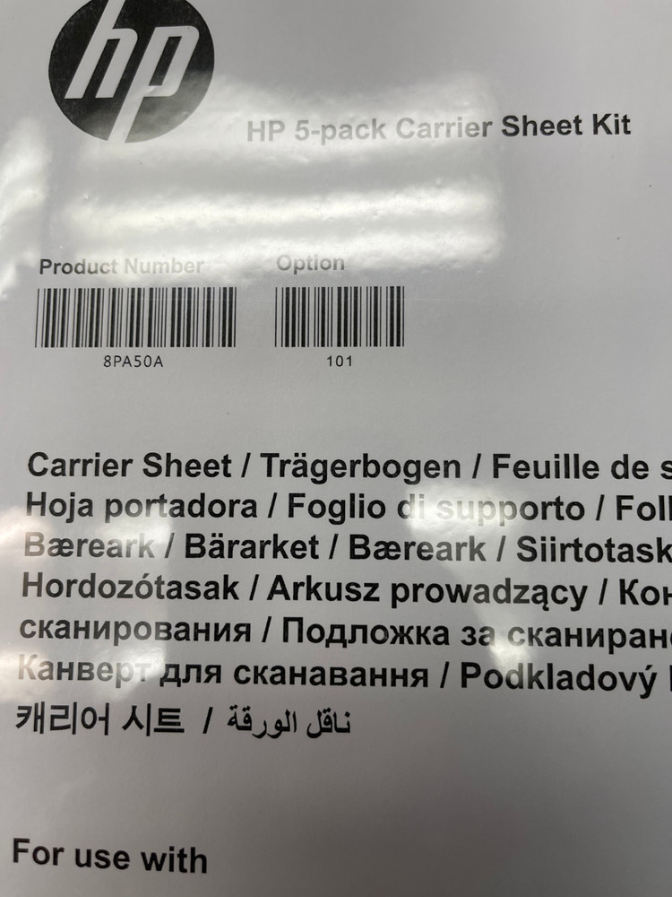 8PA50A#101 - Hp 5-pack Carrier Sheet Kit.