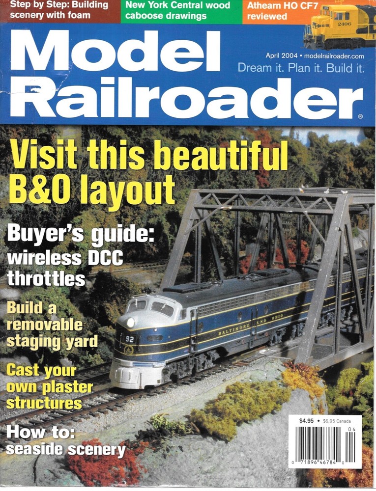 Model Railroader April 2004 B&O HO Layout Staging Yard Plaster Seaside Scenery